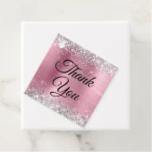Silver Glitzer Light Pink Foil Vielen Dank Geschenkanhänger (Beispiel)