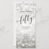 Silver Glitzer Lights 50. Geburtstagsprogramme Einladung (Vorderseite)