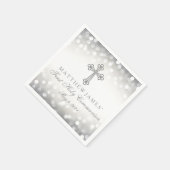 Silver Glitzer Lights Communitylight Custom Napkin Serviette (Ecke)