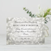 Silver Glitzer Lights Elegantes Brautparty Einladung (Stehend Vorderseite)