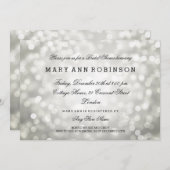 Silver Glitzer Lights Elegantes Brautparty Einladung (Vorne/Hinten)