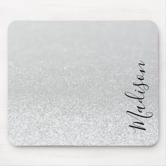 Silver Glitzer Lights Personalisiert Mouse Pad Mousepad (Vorne)