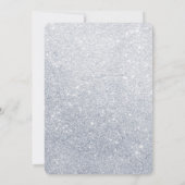 Silver Glitzer & Lila Zickzack Babydusche Einladun Einladung (Rückseite)