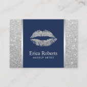 Silver Glitzer Lips Makeup Künstlerernennung Terminkarte (Vorderseite)