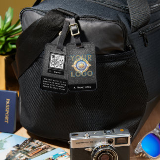 Silver Glitzer Logo Luxury Business Branding Chic Gepäckanhänger