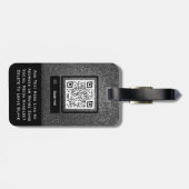 Silver Glitzer Logo Luxury Business Branding Chic Gepäckanhänger (Rückseite horizontal)