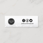 Silver Glitzer Logo Social Media Osterdarstellung Mini Visitenkarte (Rückseite)