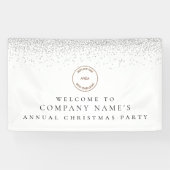 Silver Glitzer Logo Willkommen Weihnachten Party Banner (Horizontal)