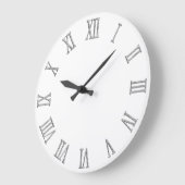 Silver Glitzer Look Bold Roman Numerals Große Wanduhr (Winkel)