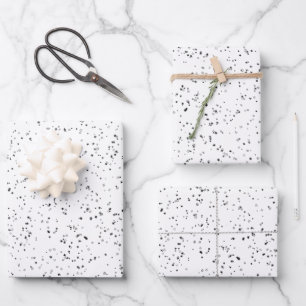 Silver Glitzer Look Geschenkpapier Set