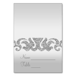 Silver Glitzer Look Hochzeitskarten Tischnummer