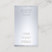 Silver Glitzer Look Moderne Minimalistische Vorlag Visitenkarte (Rückseite)