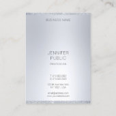 Silver Glitzer Look Moderner Minimalistischer Beru Visitenkarte (Rückseite)