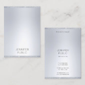 Silver Glitzer Look Moderner Minimalistischer Beru Visitenkarte (Vorne/Hinten)