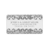 Silver Glitzer Look Wedding Adressaufkleber (Vorne)