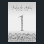 Silver Glitzer Look Wedding Tischnummern-1 Tischnummer<br><div class="desc">Dieses moderne Tischkartendesign besticht durch Imitate mit silbernen Glitzer-Akzenten und Champagnerhintergrund. Ideal für elegante und moderne Hochzeiten. Die Tischnummer geht bis zu 30.</div>