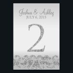 Silver Glitzer Look Wedding Tischnummern-2 Tischnummer<br><div class="desc">Dieses moderne Tischkartendesign besticht durch Imitate mit silbernen Glitzer-Akzenten und Champagnerhintergrund. Ideal für elegante und moderne Hochzeiten. Die Tischnummer geht bis zu 50.</div>