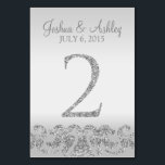 Silver Glitzer Look Wedding Tischnummern-2 Tischnummer<br><div class="desc">Dieses moderne Tischkartendesign besticht durch Imitate mit silbernen Glitzer-Akzenten und Champagnerhintergrund. Ideal für elegante und moderne Hochzeiten. Die Tischnummer geht bis zu 50.</div>