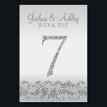 Silver Glitzer Look Wedding Tischnummern-7 Tischnummer<br><div class="desc">Dieses moderne Tischkartendesign zeichnet sich durch Imitate aus,  die silber Glitzer-Akzente mit silberfarbenem Hintergrund aufweisen. Ideal für elegante und moderne Hochzeiten. Die Tischnummer geht bis zu 50.</div>