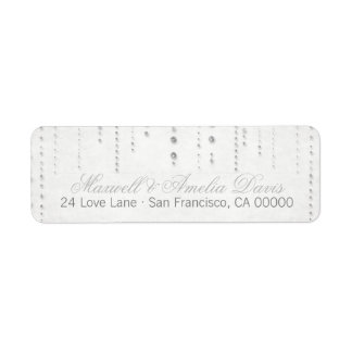 Silver Glitzer Look Wedeladressen Labels