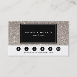 Silver Glitzer Loyalty Punch Card Treuekarte