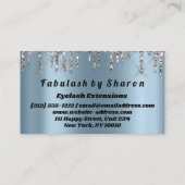 Silver Glitzer Makeup Artist Lashes Princess Blue Visitenkarte (Rückseite)