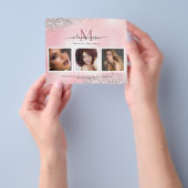 Silver Glitzer Makeup Artist Salon Foto Pink Flyer (Gruppe)