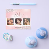 Silver Glitzer Makeup Artist Salon Foto Pink Flyer (Einzeln)