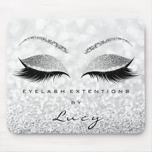 Silver Glitzer Makeup Beauty Studio Lash Grau Mehr Mousepad (Vorne)