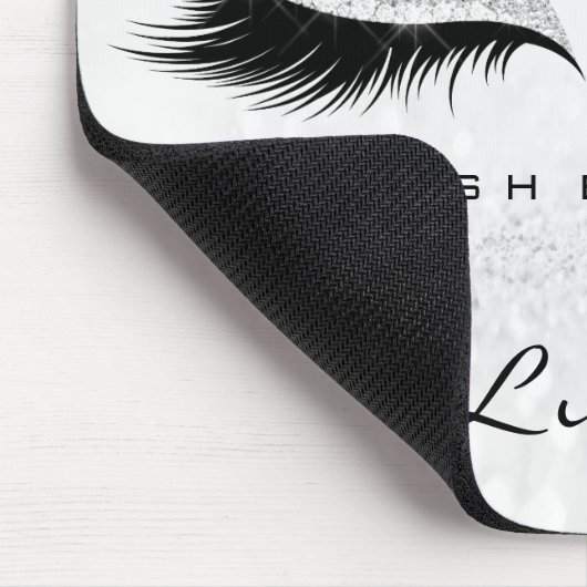 Silver Glitzer Makeup Beauty Studio Lashes Grau Mousepad (Ecke)