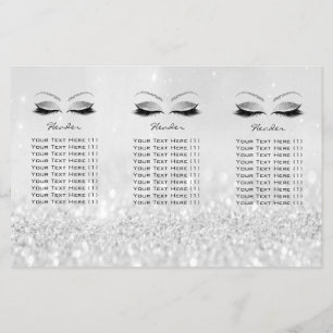 Silver Glitzer Makeup Eyes Brows Lash DL Packungsb Flyer