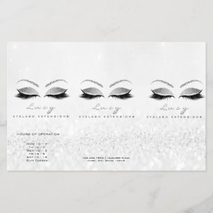 Silver Glitzer Makeup Name Auge Lash DL Packungsbe Flyer