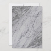 Silver Glitzer Marble Geburtstagsparty Einladung (Rückseite)