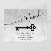 Silver Glitzer Marble Key New Address Ankündigung (Vorderseite)