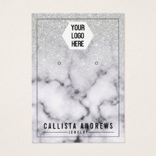 Silver Glitzer Marble Ombre Logo Ofenanzeige