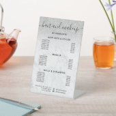 Silver Glitzer Marmor Friseur Salon Preis Sockelschild (In SItu)