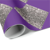 Silver Glitzer Metallic Lila Abstrakt Chic Geschenkpapier (Rolleneckpunkt)