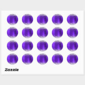 Silver Glitzer Metallic Violet Lila Blank Runder Aufkleber (Blatt)