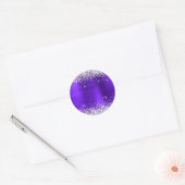 Silver Glitzer Metallic Violet Lila Blank Runder Aufkleber (Umschlag)