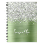 Silver Glitzer Mint Glam Script Name Notizblock (Vorderseite)