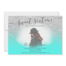 Silver Glitzer Minze grün schick Sweet 16 Foto