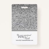 Silver Glitzer Mitarbeiter Krankenpfleger Foto Nam Ausweis (Rückseite)