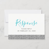 Silver Glitzer Modern Fun UAWG Response Card