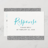 Silver Glitzer Moderne Fun UAWG Response POSTCARD Begleitkarte (Vorne/Hinten)