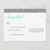 Silver Glitzer Moderne Fun UAWG Response POSTCARD Begleitkarte (Rückseite)