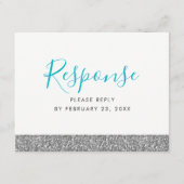 Silver Glitzer Moderne Fun UAWG Response POSTCARD Begleitkarte (Vorderseite)