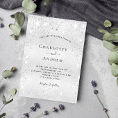 Silver Glitzer Moderne Hochzeit Einladung
