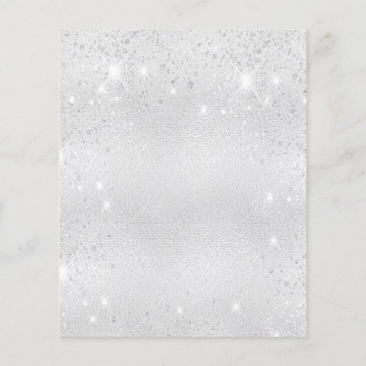 Silver Glitzer Moderne Hochzeitseinladung (Rückseite)
