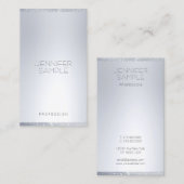 Silver Glitzer Moderne Minimalistische Elegant-Vor Visitenkarte (Vorne/Hinten)