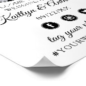 Silver Glitzer Monogram Poker Chip Casino Hochzeit Poster (Ecke)